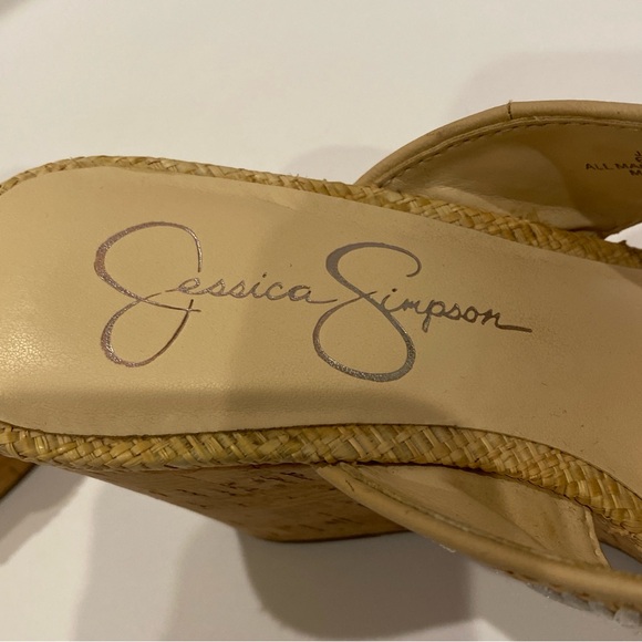 Jessica Simpson Seena Embroidered Daisy Raffia Women’s Wedge Sandals Sz 6.5 EUC - Picture 10 of 12